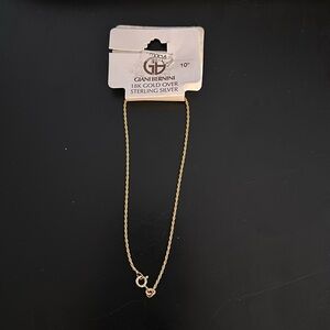 🆕 ANKLET BY GIANNI BERNINI. MADE IN 🇮🇹. STERLING, 18K GOLD PLATED ROPE ANKLET
